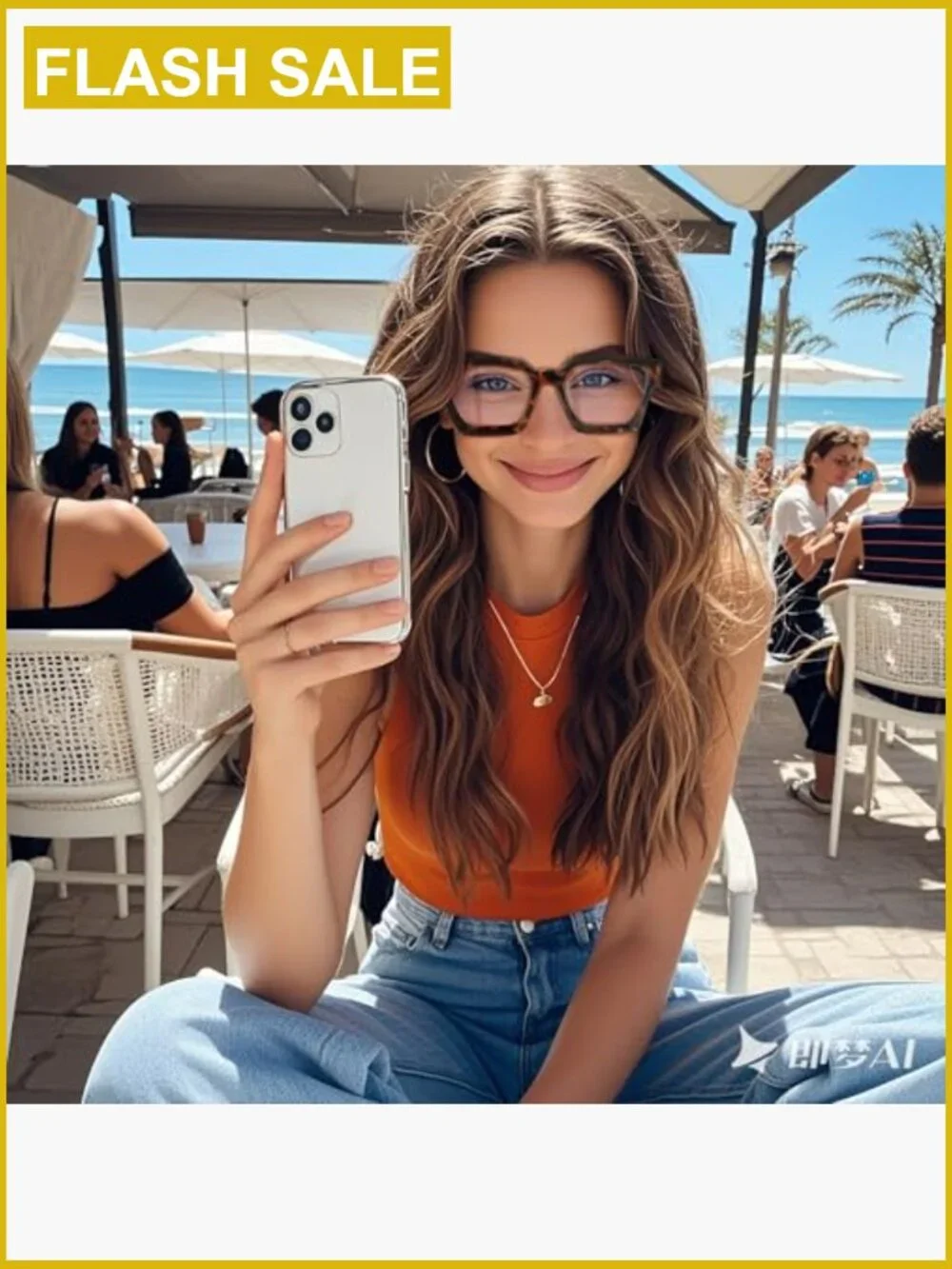Oversized Blue Light Blocking Glasses Rectangle Frame Fashion Chic